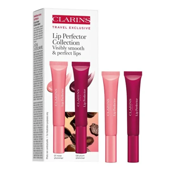 Lip perfector duo 01 rose shimmer 12ml + 08 plum shimmer