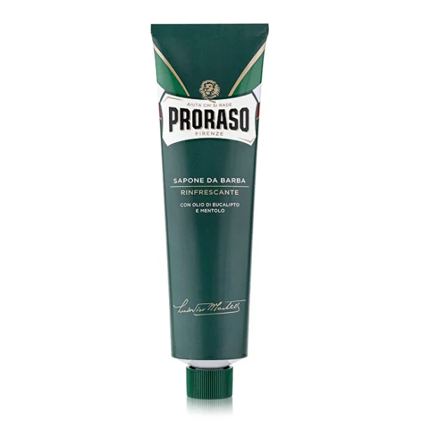 Green shaving soap in a tube