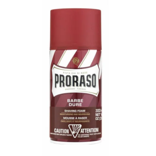 Red shaving foam