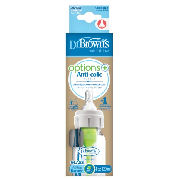  stiklinis buteliukas OPTIONS+ siauru kakleliu, 120ml thumbnail 1