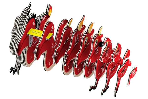  3D kartoninis modelis „Raudonasis drakonas“ thumbnail 2