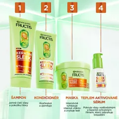 Garnier Shampoo for dry and frizzy hair Fructis Keratin Sleek (Shampoo) 200 ml thumbnail 6