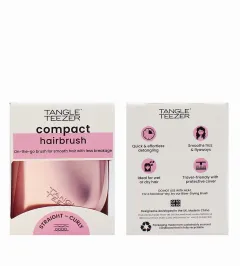 Tangle Teezer hairbrush Pink Matte Chrome The Compact Styler thumbnail 1