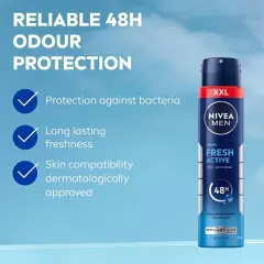 Nivea Men Fresh Active Deodorant Spray 250 ml thumbnail 2