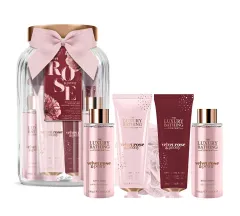 The Luxury Bathing Company Gift set in a glass jar Rose & Peony 5 pcs thumbnail 1