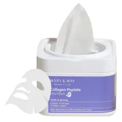MARY & MAY Zpevňující pleťová maska Collagen Peptide (Vital Mask) 30 ks thumbnail 1