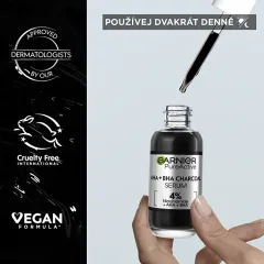 Garnier Pure active aha + bha charcoal serum thumbnail 5