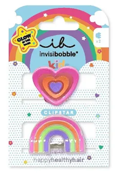 Invisibobble Hair clips Clipstar Glow Happy Heart 2 pcs thumbnail 1