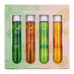 Accentra SPA COLLECTION bath set in gift box (zkumavky) incl. 2 x 60 ml shower gel, 2 x 80 g bath salt, 2 scents/colors: citrus and orange, mint and lime, VE 6/12 thumbnail 1
