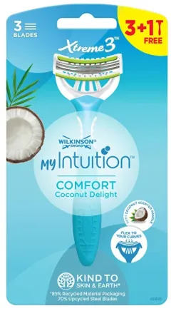 Wilkinson Sword Disposable razor for women My Intuition Comfort Coconut Delight 3 + 1 pc thumbnail 1