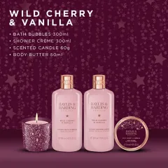 Baylis & Harding Wild Cherry & Vanilla Body Care Gift Set with Candle 4 pcs thumbnail 3