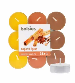 Bolsius tea candle 18 pcs Scented Tealights Sugar & Spice 4h thumbnail 1