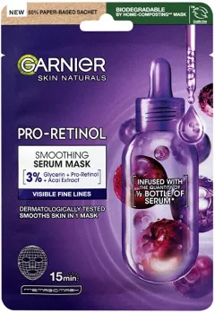 Garnier Skin Naturals Pro-Retinol Smoothing Serum Mask thumbnail 1
