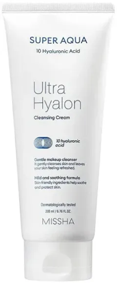 Missha Super Aqua Ultra Hyalon Hydrating Cleansing Cream (Cleansing Cream) 200 ml thumbnail 1