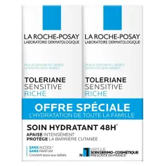 La Roche-Posay Sensitive Riche Moisturizing Care Face Cream Set 2 x 40 ml thumbnail 1