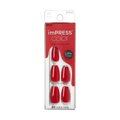 Kiss Kiss Self-adhesive nails imPRESS Color MC Reddy or Not 30 pcs thumbnail 1
