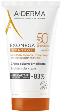A-Derma Emollient Protective Cream SPF 50+ Exomega Control (Emollient Solar Cream) 150 ml thumbnail 1