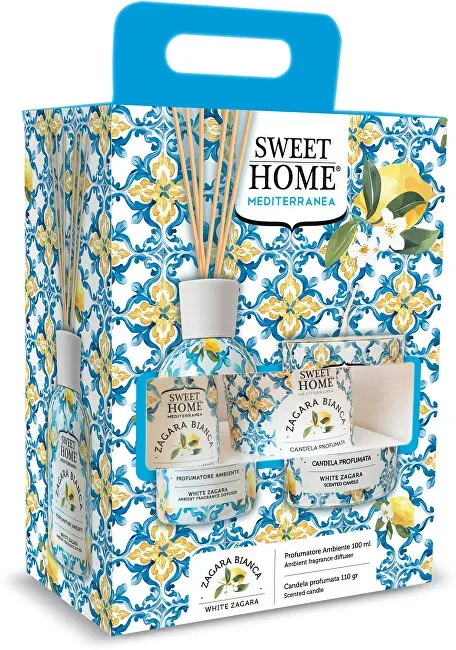 Gift set of aroma diffuser with candle White Zagara