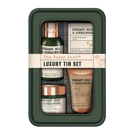 Gift set in a tin box Bergamot, Hemp &amp; Sandalwood 4 pcs