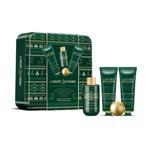 Body care gift set in a tin Pistachio &amp; Caramel 4 pcs