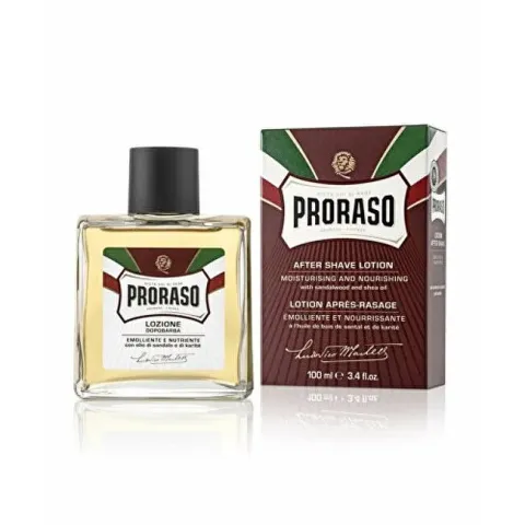 Red after shave lotion