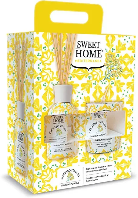 Gift set of aroma diffuser with candle Italic Helicrysus