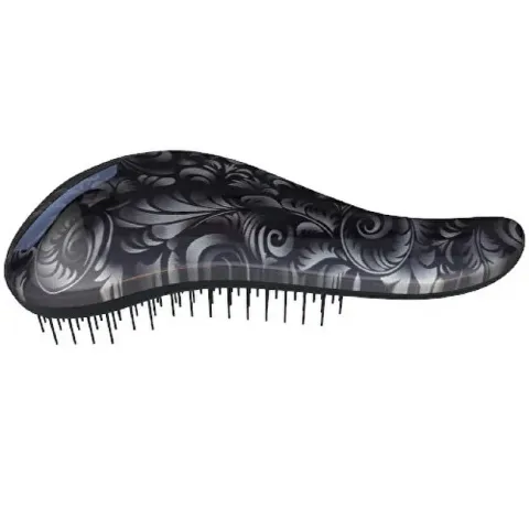 Hair brush with Black Flower handle