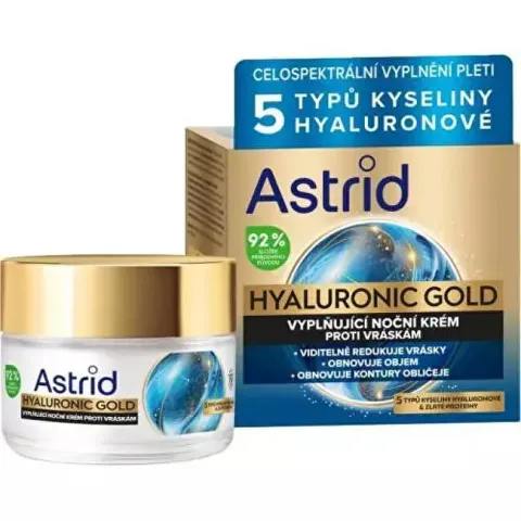 Anti-wrinkle filling night cream with gold proteins Hyaluronic Gold (Cream) 50 ml